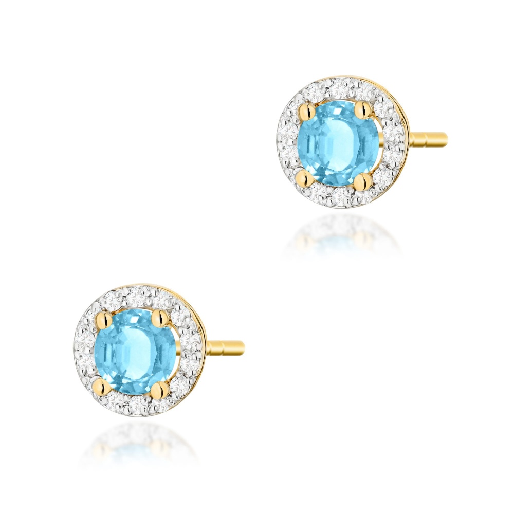 Kolczyki K0509 Topaz Swiss 2 x 0,50ct żółte złoto