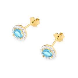 Kolczyki K0509 Topaz Swiss 2 x 0,60ct żółte złoto