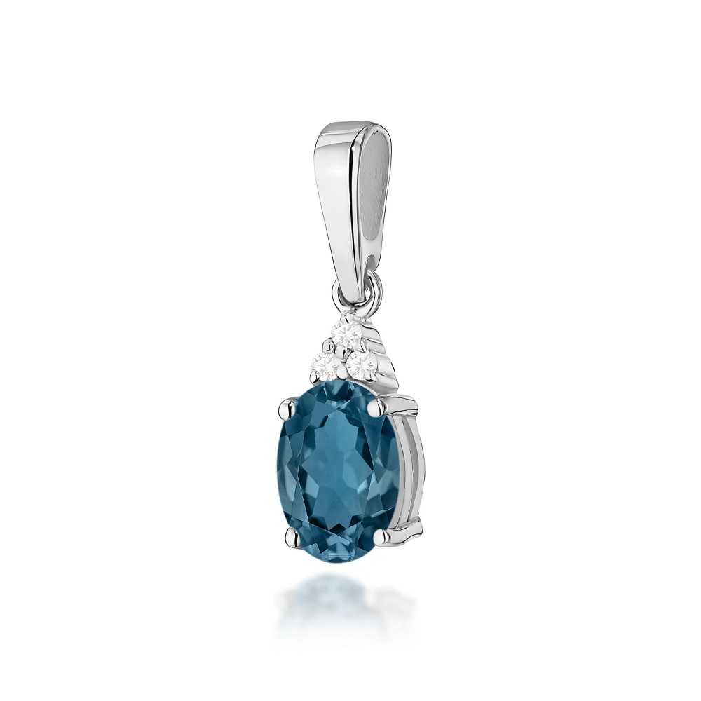 Zawieszka Z0308 Topaz London Blue 0,85ct białe złoto