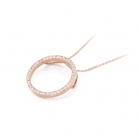 Zawieszka Z0442 z diamentami różowe złoto