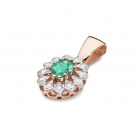 Zawieszka Z0354 Szmaragd 0,40ct różowe złoto