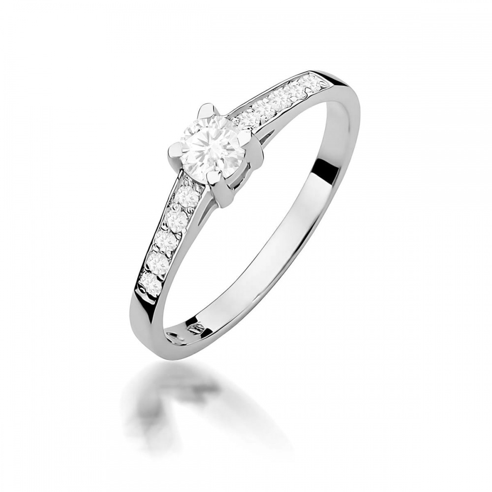 Pierścionek W0364 Diament Laboratoryjny 0,30ct białe złoto