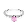 Pierścionek W557 Różowy Topaz 0,60ct białe złoto
