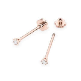 Kolczyki K0501 Diament 2 x 0,04ct różowe złoto sztyft zakręcany