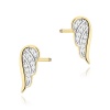 Kolczyki K0046 z diamentami żółte złoto sztyft zakręcany