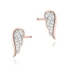 Kolczyki K0046 z diamentami różowe złoto sztyft zakręcany