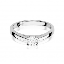 Pierścionek W0007 Diament Laboratoryjny 0,08ct białe złoto