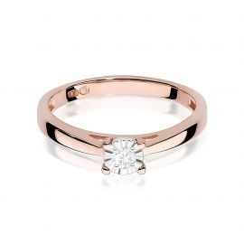 Pierścionek W0007 Diament Laboratoryjny 0,08ct różowe złoto