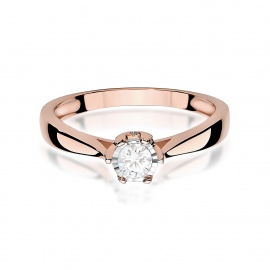 Pierścionek W0429 Diament Laboratoryjny 0,20ct różowe złoto