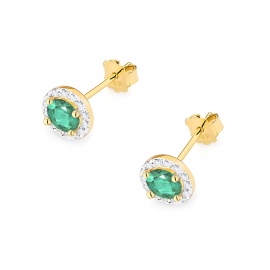 Kolczyki K0509 Szmaragd 2 x 0,50ct żółte złoto