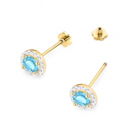 Kolczyki K0509 Topaz Swiss 2 x 0,50ct żółte złoto sztyft zakręcany