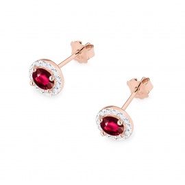 Kolczyki K0509 Rubin 2 x 0,60ct różowe złoto