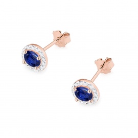 Kolczyki K0509 Szafir 2 x 0,50ct różowe złoto