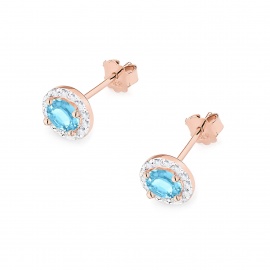 Kolczyki K0509 Topaz 2 x 0,50ct różowe złoto