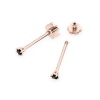 Kolczyki K0501 Czarny Diament 2 x 0.04ct różowe złoto sztyft zakręcany