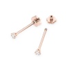 Kolczyki K0501 Diament 2 x 0,05ct różowe złoto sztyft zakręcany