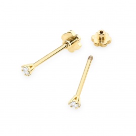 Kolczyki K0501 Diament 2 x 0,05ct żółte złoto sztyft zakręcany
