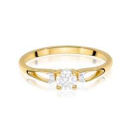 Pierścionek W0708 Diament 0,08ct żółte złoto