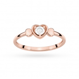 Pierścionek W0709 Diament 0,01ct różowe złoto