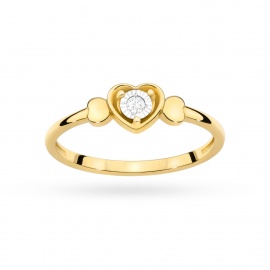 Pierścionek W0709 Diament 0,01ct żółte złoto