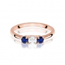 Pierścionek W0711 Diament 0,03ct różowe złoto