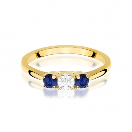 Pierścionek W0711 Diament 0,03ct żółte złoto