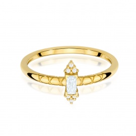 Pierścionek W0713 Diament 0,13ct żółte złoto