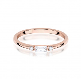 Pierścionek W0714 Diament 0,13ct różowe złoto