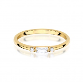Pierścionek W0714 Diament 0,13ct żółte złoto