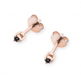Kolczyki K0035 Czarny Diament 2 x 0,04ct różowe złoto