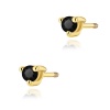 Kolczyki K0035 Czarny Diament 2 x 0,04ct żółte złoto sztyft zakręcany