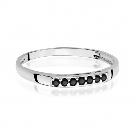 Pierścionek W0619 Czarny Diament 0,12ct białe złoto
