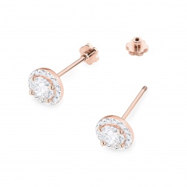 Kolczyki K0509 Diament 2 x 0,50ct różowe złoto sztyft zakręcany