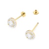 Kolczyki K0509 Diament 2 x 0,50ct żółte złoto sztyft zakręcany