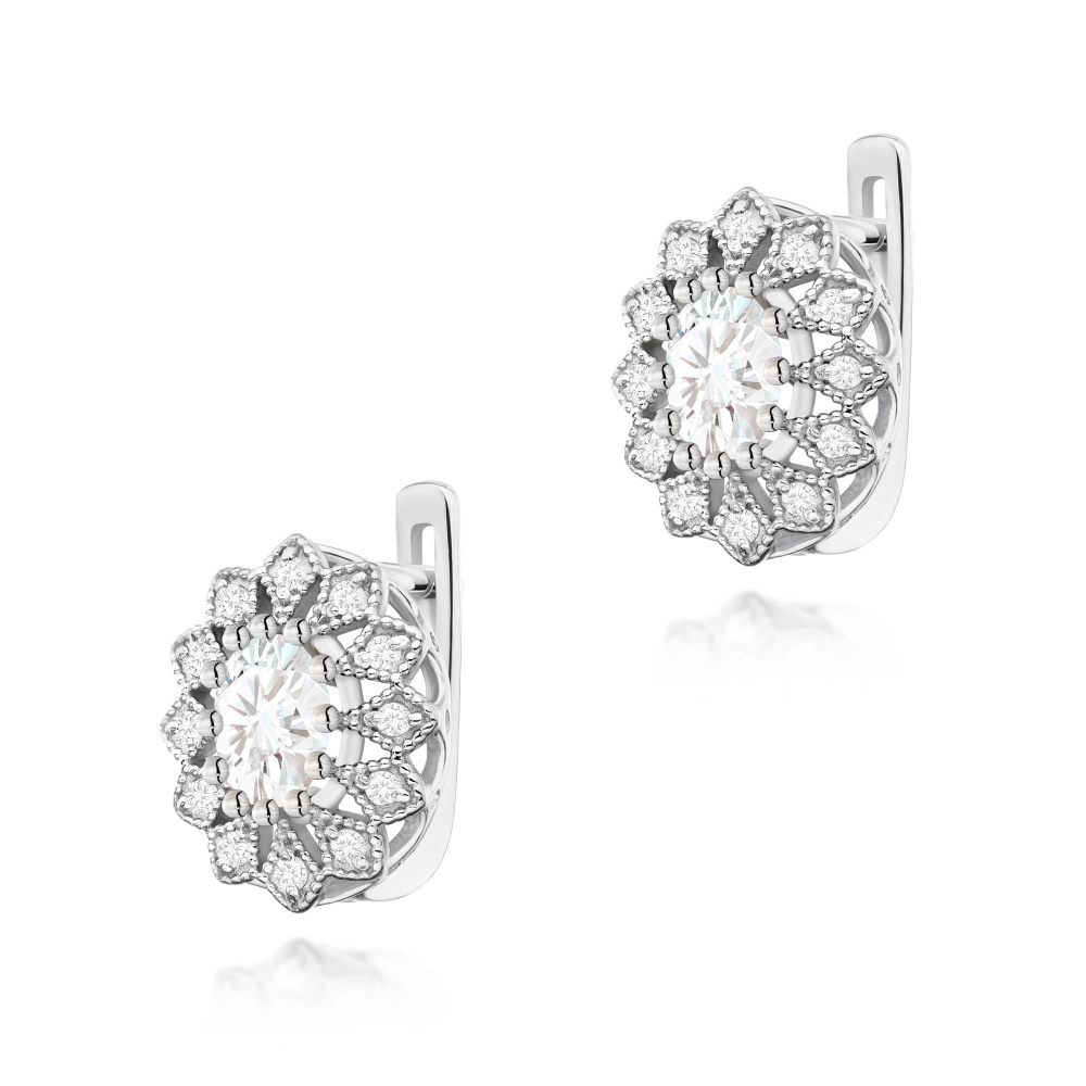 Kolczyki K0354 Diament Laboratoryjny 2 x 0,40ct białe złoto