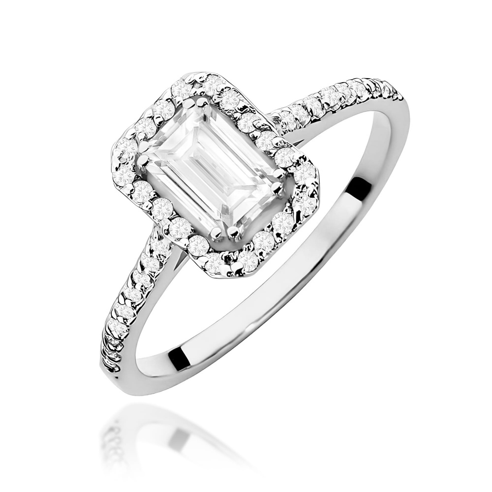 Pierścionek W0403 Diament Laboratoryjny 0,60ct białe złoto