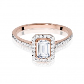 Pierścionek W0403 Diament Laboratoryjny 0,60ct różowe złoto