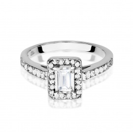 Pierścionek W0422 Diament Laboratoryjny 0,60ct białe złoto