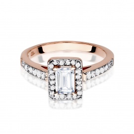 Pierścionek W0422 Diament Laboratoryjny 0,60ct różowe złoto