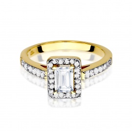 Pierścionek W0422 Diament Laboratoryjny 0,60ct żółte złoto