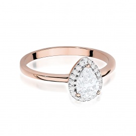 Pierścionek W0455 Diament Laboratoryjny 0,65ct różowe złoto
