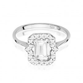 Pierścionek W0576 Diament Laboratoryjny 1.00ct białe złoto