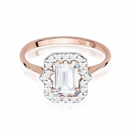 Pierścionek W0576 Diament Laboratoryjny 1.00ct różowe złoto