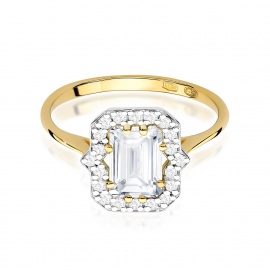 Pierścionek W0576 Diament Laboratoryjny 1.00ct żółte złoto