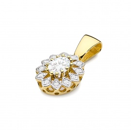 Zawieszka Z0354 Diament Laboratoryjny 0,40ct żółte złoto