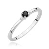 Pierścionek W0464 Czarny Diament 0,12ct białe złoto