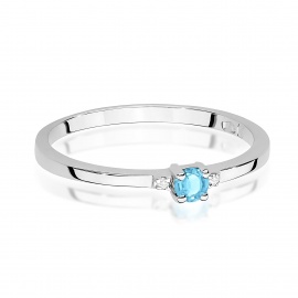 Pierścionek W0464 Topaz Swiss 0,15ct białe złoto