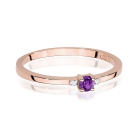 Pierścionek W0464 Ametyst 0,10ct różowe złoto
