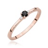 Pierścionek W0464 Czarny Diament 0,12ct różowe złoto