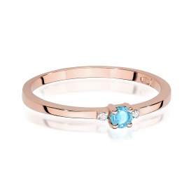 Pierścionek W0464 Topaz Swiss 0,15ct różowe złoto